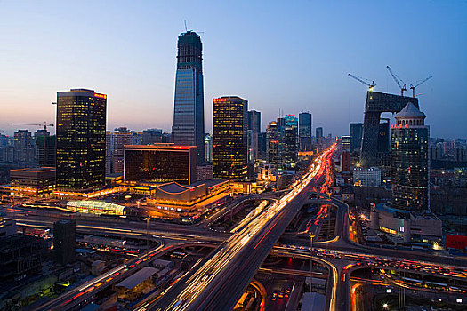 北京国贸夜景图片