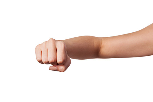 男性,手臂,展示,肌肉女人,拳击手,隔绝,白色背景男性,手,握拳,隔绝