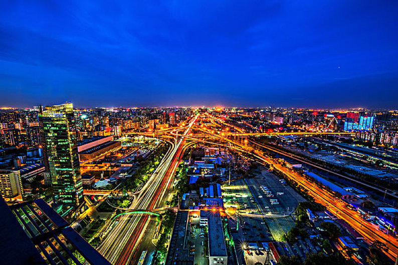 北京四惠桥夜景_高清图片_全景视觉