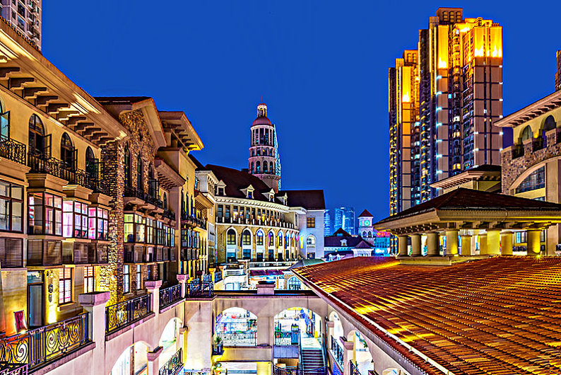 武汉光谷步行街风光夜景_高清图片_全景视觉
