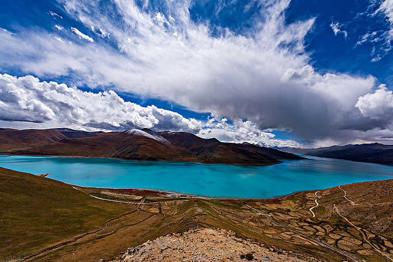 西藏羊湖图片_西藏羊湖高清图片_全景视觉