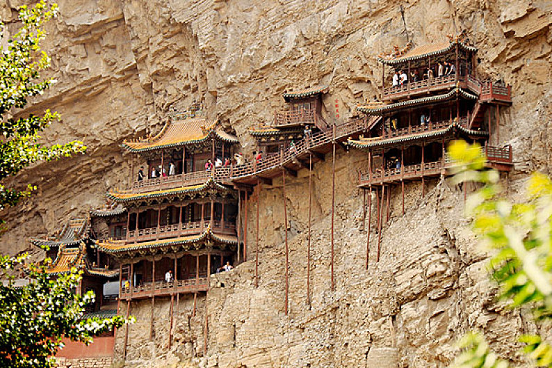 恒山悬空寺图片_恒山悬空寺高清图片_全景视觉
