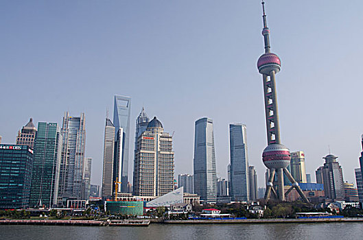 中国,上海,外滩,现代,浦东,区域,新,地区,著名,东方明珠电视塔,建筑