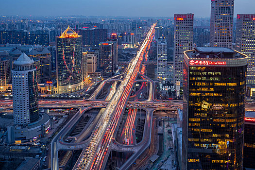 国贸桥夜景图片