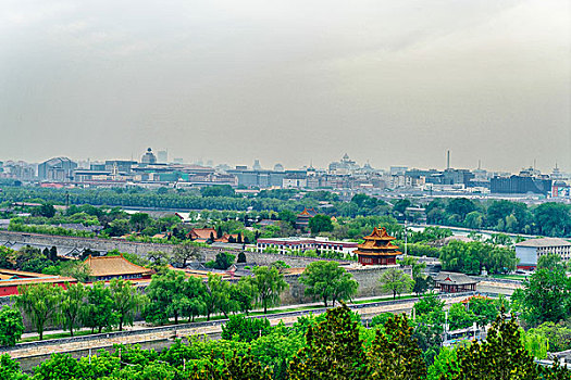 北京景山公园故宫全景