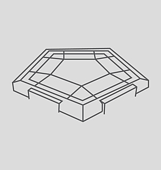 五边形,插画,世界,陆地,线条