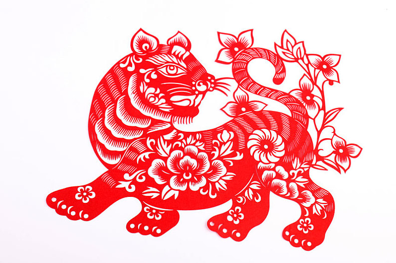 虎年剪纸中国元素_高清图片_全景视觉