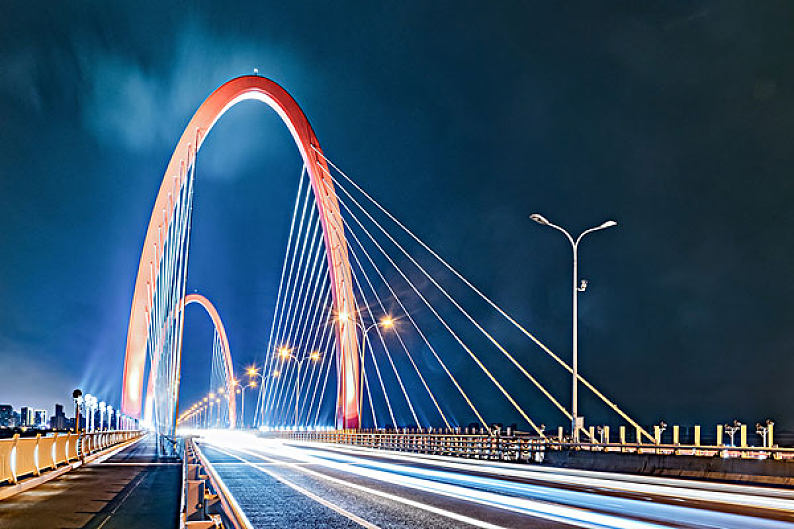 杭州之江大桥夜景_图片素材