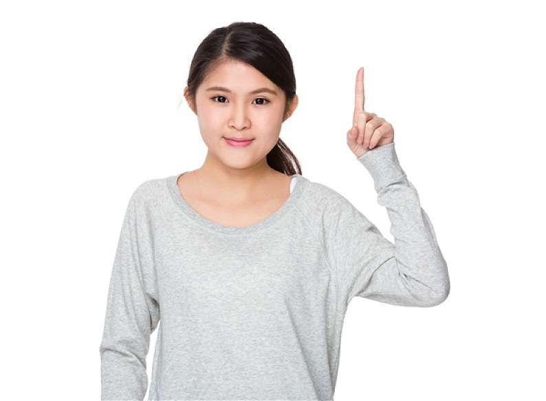 女孩_手指_向上_手势_高清图片_全景视觉