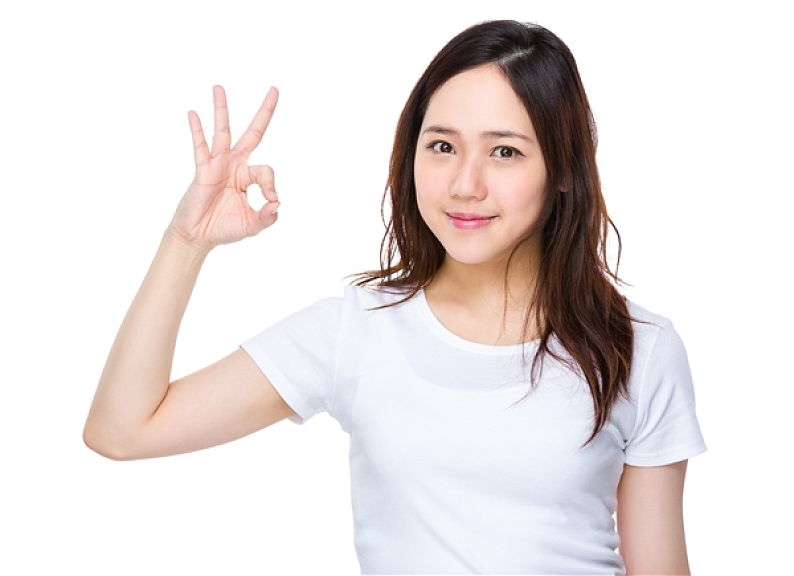 亚洲人_美女_ok_手势_高清图片_全景视觉