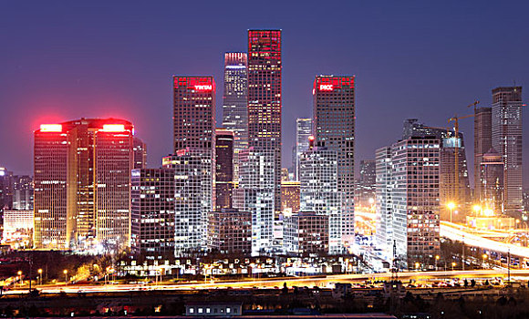 北京国贸夜景图片
