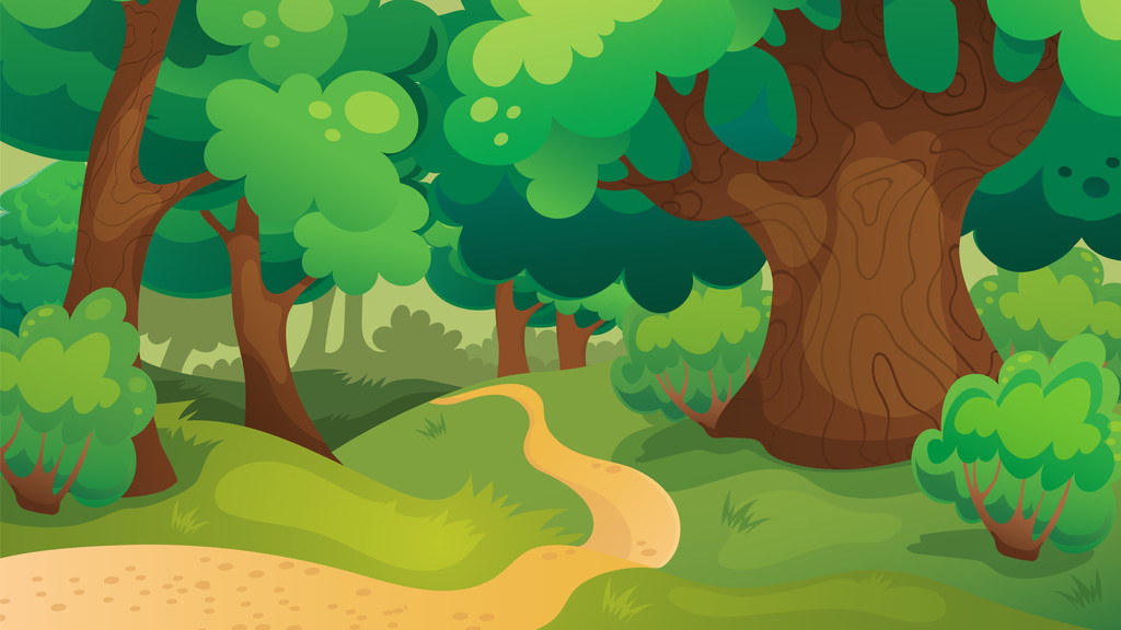 橡树,树林,游戏,背景,矢量,卡通,林地