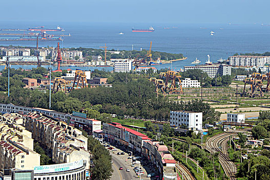 秦皇岛,市中心,大楼,道南,铁路,新开河,花园,建筑,风貌,海港区,全景