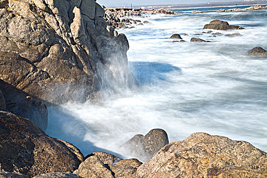 大海,海浪,礁石,潮水,动荡,潮汐,北戴河