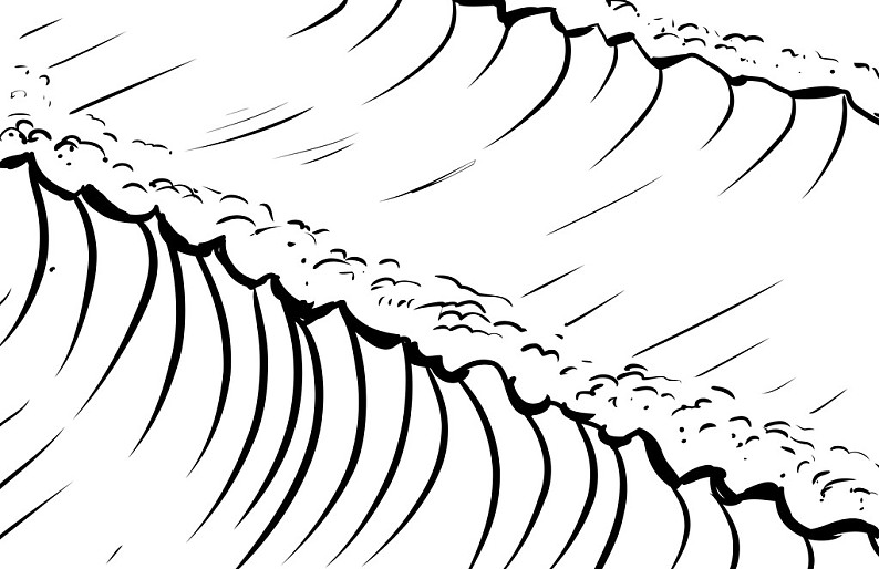 轮廓_海啸_背景_素描_高_海洋_高清图片_全景视觉