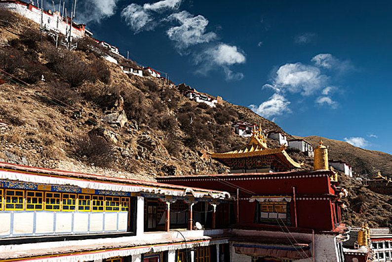 西藏直贡梯寺图片_西藏直贡梯寺高清图片_全景视觉