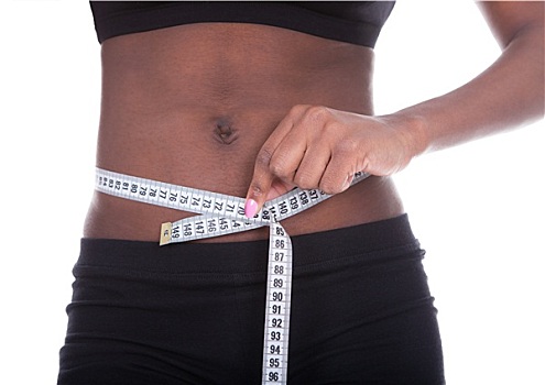 美国黑人,女性,测量,腰部,磁带