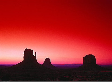 日出,上方,纪念碑谷,连指手套,亚利桑那,美国