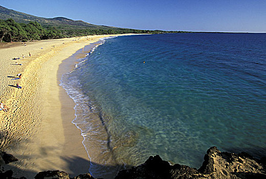 美国,夏威夷,毛伊岛,麦肯那,海滩,俯视