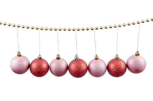 悬挂,红色,粉色,圣诞节饰物
