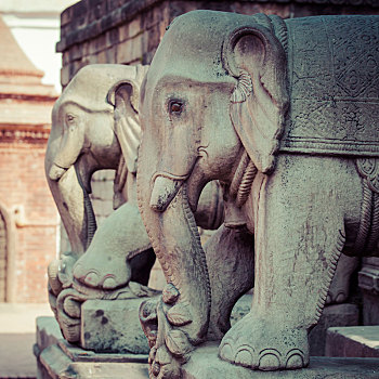 庙宇,杜巴广场,巴克塔普尔,加德满都,尼泊尔