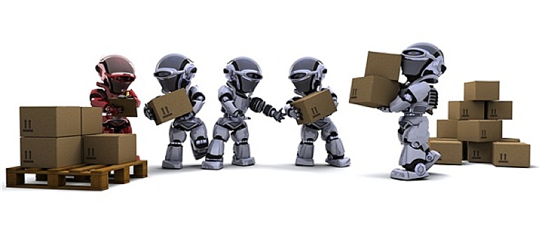 机器人,运输,盒子