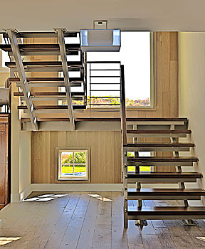 楼梯,走廊,木地板,美国