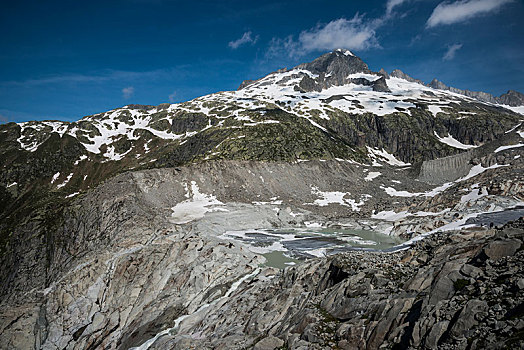 攀升,排水槽,冰川,瓦莱州,瑞士,欧洲