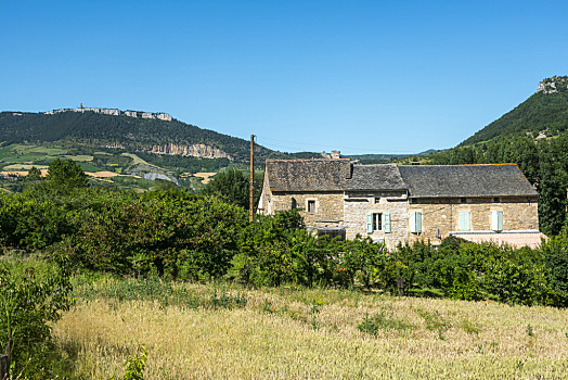 郊区住宅,塔恩河谷,靠近,米约,比利牛斯,夏天