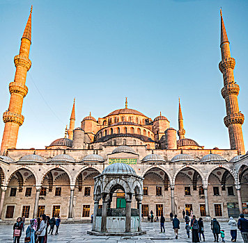 蓝色清真寺,苏丹艾哈迈德清真寺,清真寺,藍色清真寺,欧洲,局部,伊斯坦布尔,土耳其,亚洲