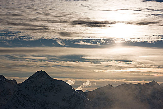 冬天,靠近,乌伯阿玛高,阿尔卑斯山,上巴伐利亚,巴伐利亚,德国