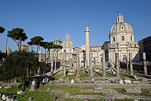 柱子,古罗马广场,罗马,意大利,欧洲