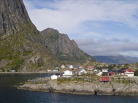 乡村,水,罗弗敦群岛,挪威