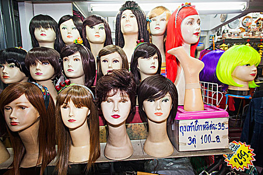 泰国,清迈,市场,假发,店