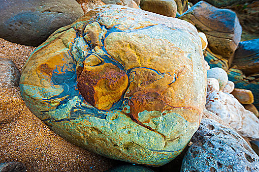 西班牙,彩色,石头,海滩