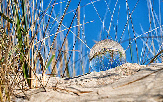 玻璃球,海滩