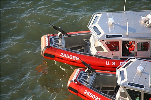 两个,美国海岸警卫队,摩托艇