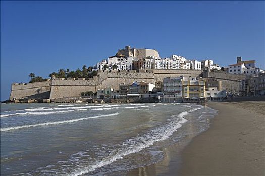 海滩,要塞,潘尼斯科拉,哥斯达黎加,西班牙,欧洲