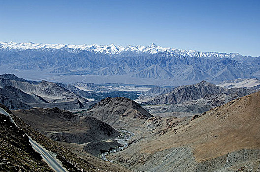 全景,山脉,喜马拉雅山,查谟-克什米尔邦,印度