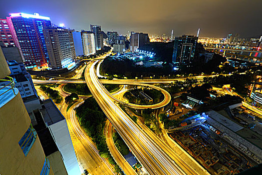 交通,香港,夜晚