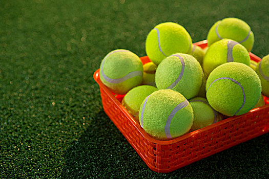 特写,网球,橙色,容器,地点