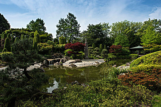日式庭园,休闲,公园,北莱茵威斯特伐利亚,德国,欧洲