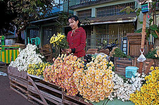 缅甸,巴格,市场