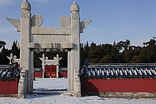 中国古建筑古柱门