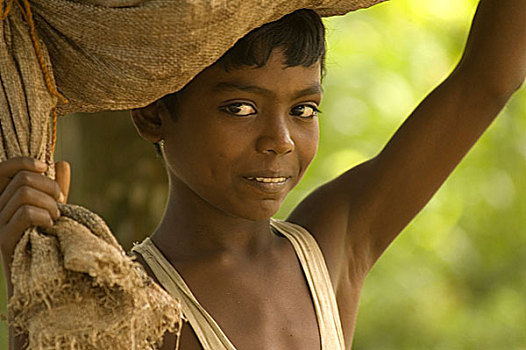头像,乡村,男孩,孟加拉,八月,2007年