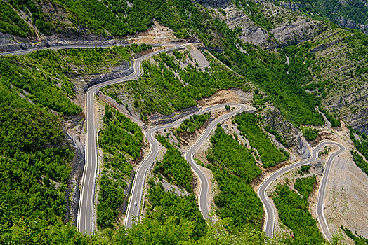 山路,峡谷,区域,阿尔巴尼亚,阿尔卑斯山,欧洲