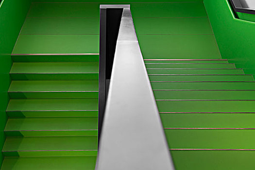 绿色,楼梯