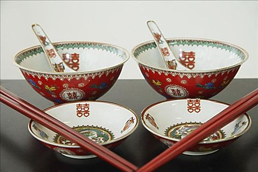 传统,中国,碗,筷子