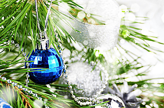 圣诞装饰,玻璃,球,上方,鲜明,背景