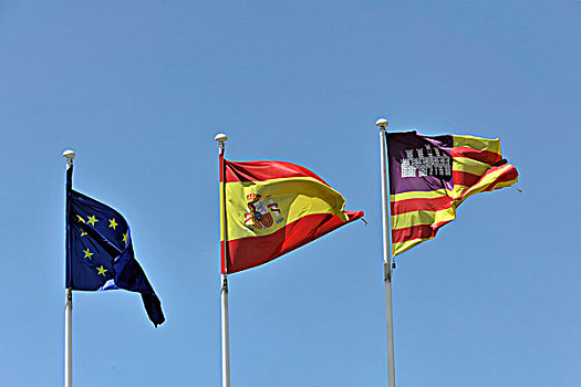 旗帜,欧洲,西班牙,马略卡岛,机场,帕尔玛,巴利阿里群岛